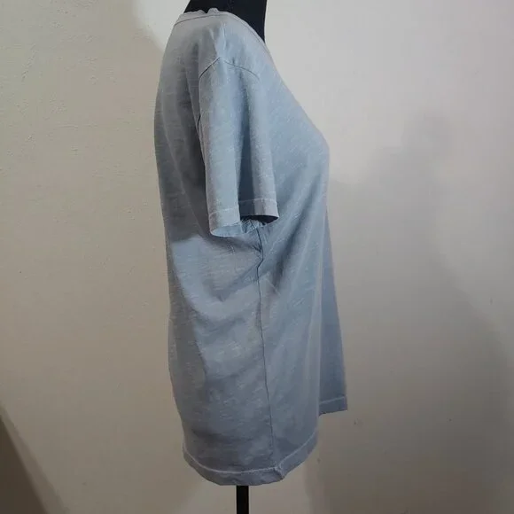 Buck Mason Slub Crew Neck Cotton T-Shirt Slate Blue Size XS - Picture 2 of 6